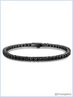 5A Cubic Zirconia Tennis Bracelet 3mm 7.5in 14k Gold Plated Iced Out